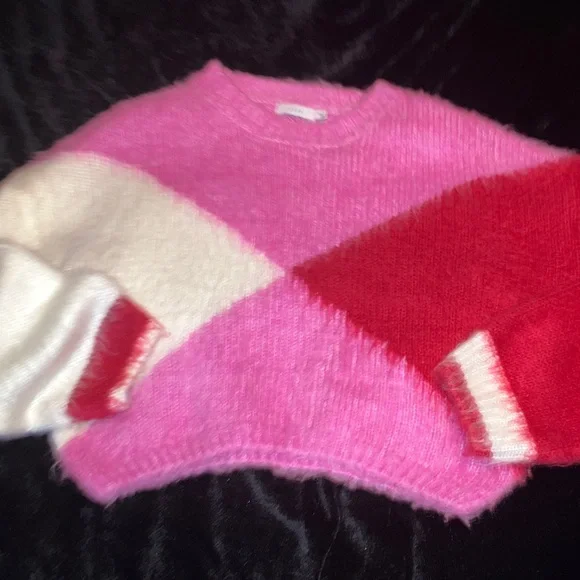 Lush Pink and Red Colorblock Sweater - Picture 3 of 5